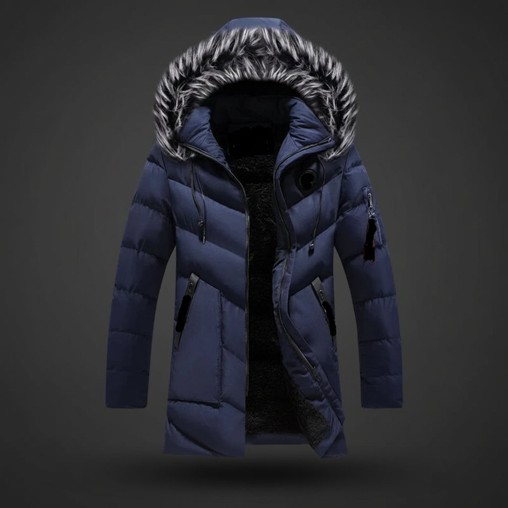 Jaqueta Masculina de Inverno com Forro e Capuz para Frio