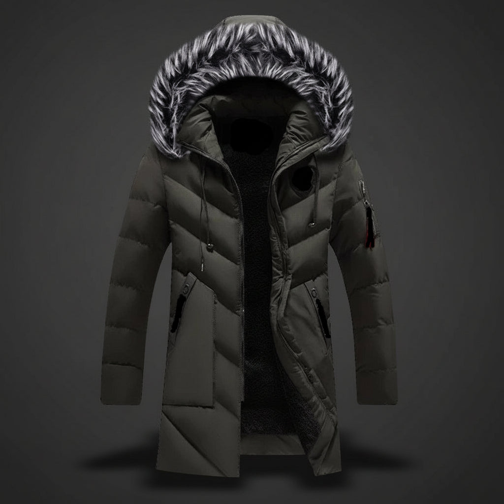 Jaqueta Masculina de Inverno com Forro e Capuz para Frio