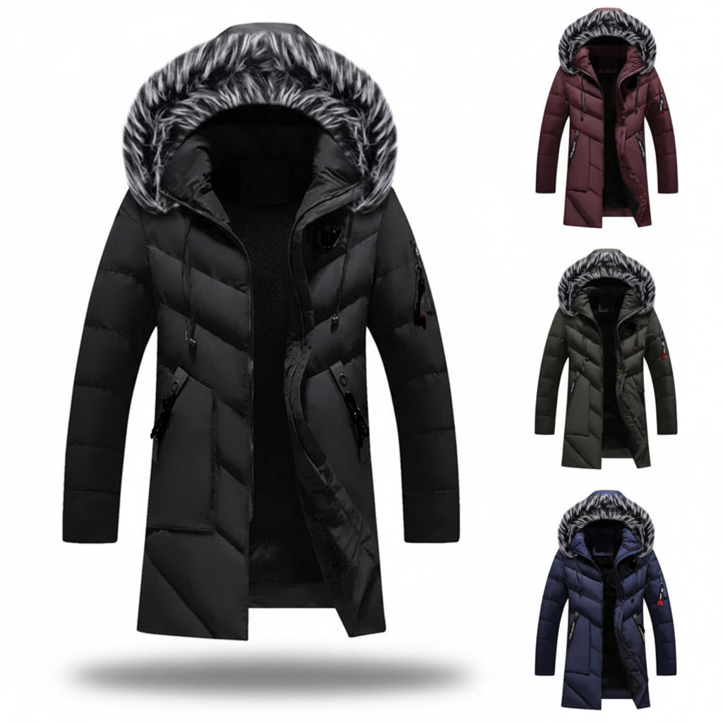 Jaqueta Masculina de Inverno com Forro e Capuz para Frio