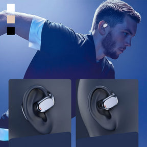 Fones de Ouvido Bluetooth Esportivos de Condução Óssea com Design Open Ear