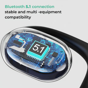 Fones de Ouvido Bluetooth Esportivos de Condução Óssea com Design Open Ear