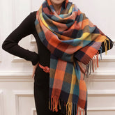 Winter Scarf Soft Plaid Warm Wrap Cold Weather