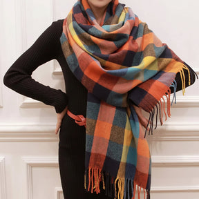 Winter Scarf Soft Plaid Warm Wrap Cold Weather