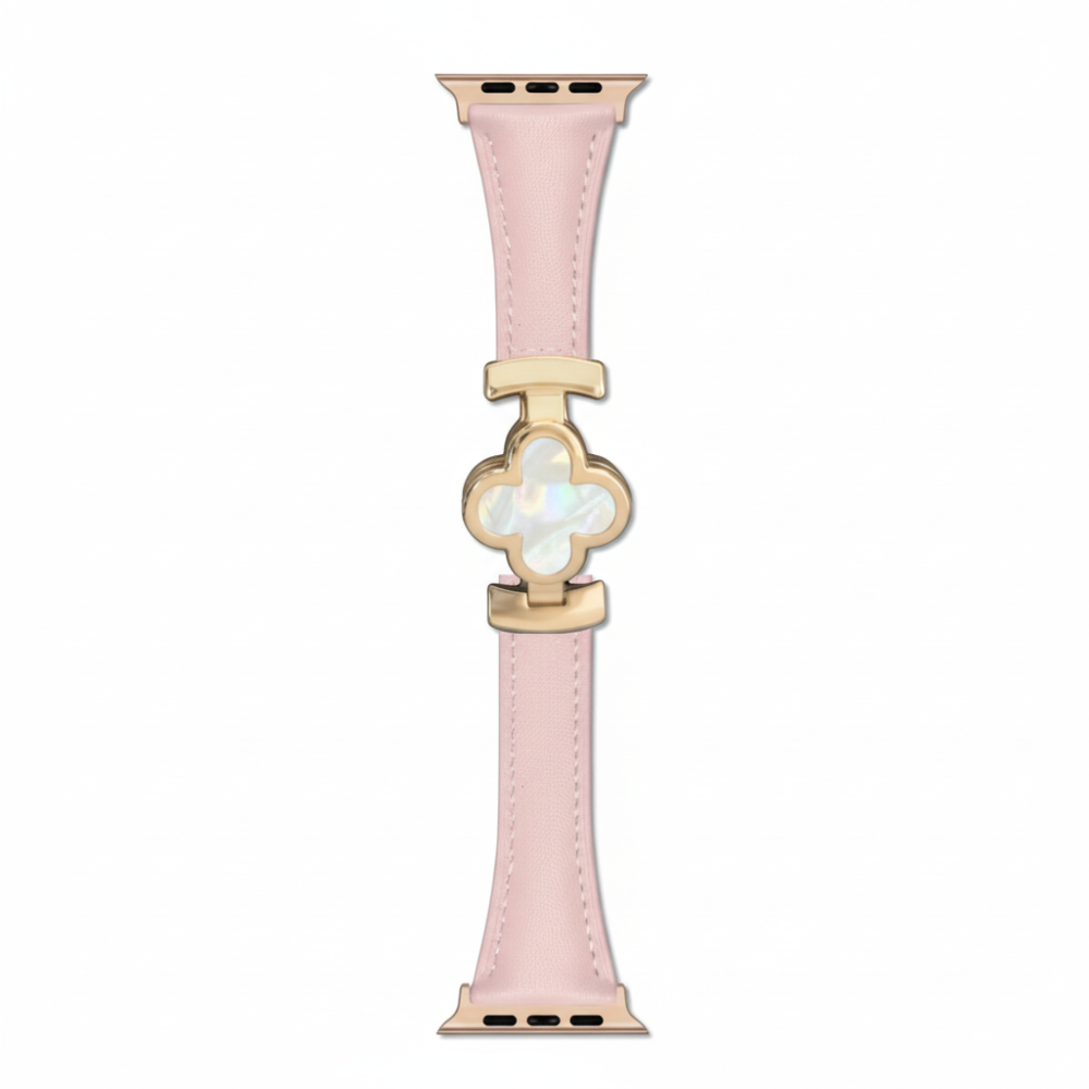 Pulseira de Couro Floral Ajustável para Smartwatch