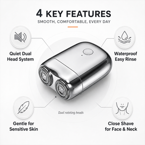 Waterproof Electric Shaver Quiet Design Dual Blade System