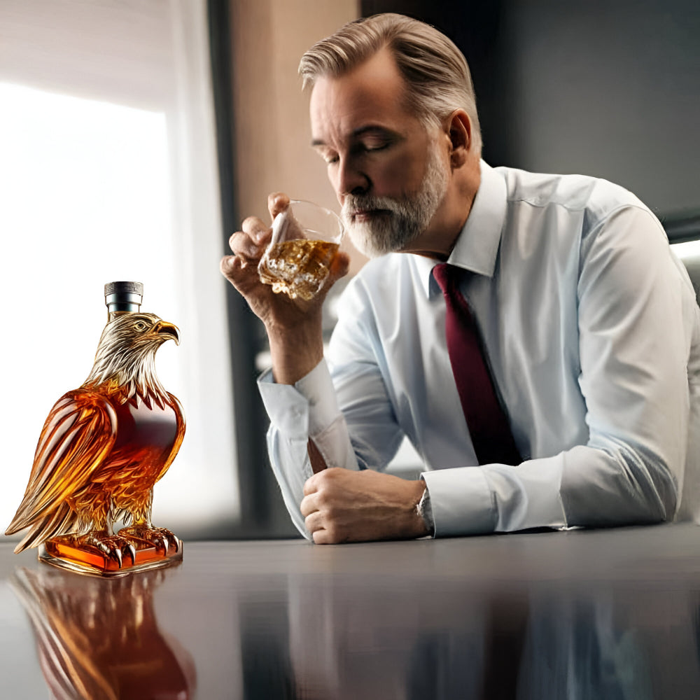 Decanter de Whisky Garrafa de Vidro com Águia Decoração para Bar