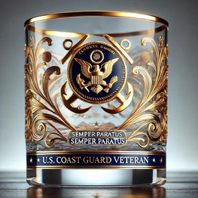 Copo de Whisky para Veteranos Militares com Gravação em Dourado