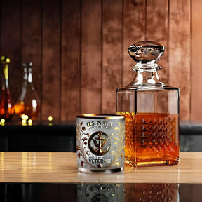 Copo de Whisky para Veteranos Militares com Gravação em Dourado
