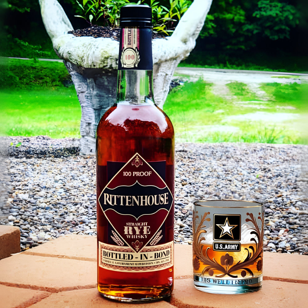 Copo de Whisky para Veteranos Militares com Gravação em Dourado
