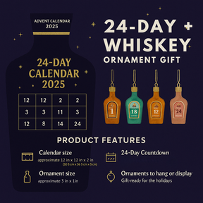 Conjunto Decorativo de Contagem Regressiva para as Festas Estilo Calendário do Advento de Uísque