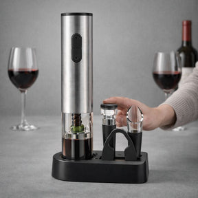 Conjunto de Acessórios para Vinho com Abridor Elétrico Recarregável de Aço Inoxidável