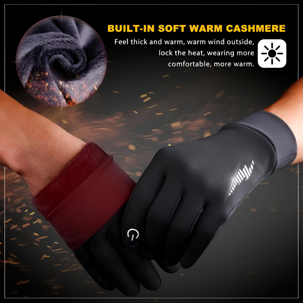 Luvas de Inverno Térmicas Touchscreen Antiderrapantes para Esportes ao Ar Livre