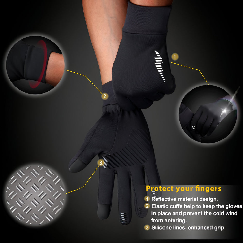 Luvas de Inverno Térmicas Touchscreen Antiderrapantes para Esportes ao Ar Livre