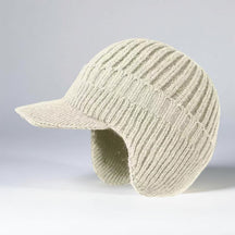 Gorro de tricô com aba e protetor de orelhas para inverno