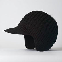 Gorro de tricô com aba e protetor de orelhas para inverno