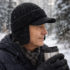 Gorro de Inverno com Aba e Protetores de Orelha