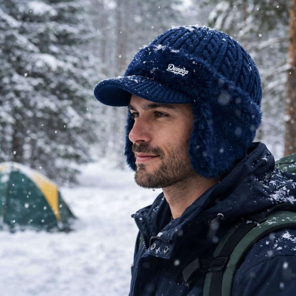 Gorro de Inverno com Aba e Protetores de Orelha