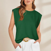 Regata Feminina Casual Sem Mangas Blusa de Verão de Ajuste Largo