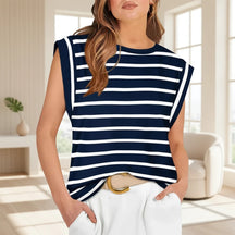Regata Feminina Casual Sem Mangas Blusa de Verão de Ajuste Largo