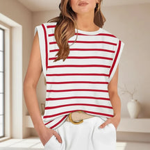 Regata Feminina Casual Sem Mangas Blusa de Verão de Ajuste Largo