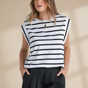 Regata Feminina Casual Sem Mangas Blusa de Verão de Ajuste Largo