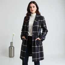 Women’s Coat Plaid Long Winter Outerwear