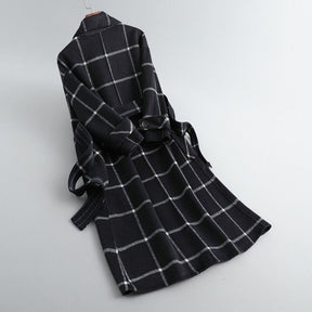 Women’s Coat Plaid Long Winter Outerwear