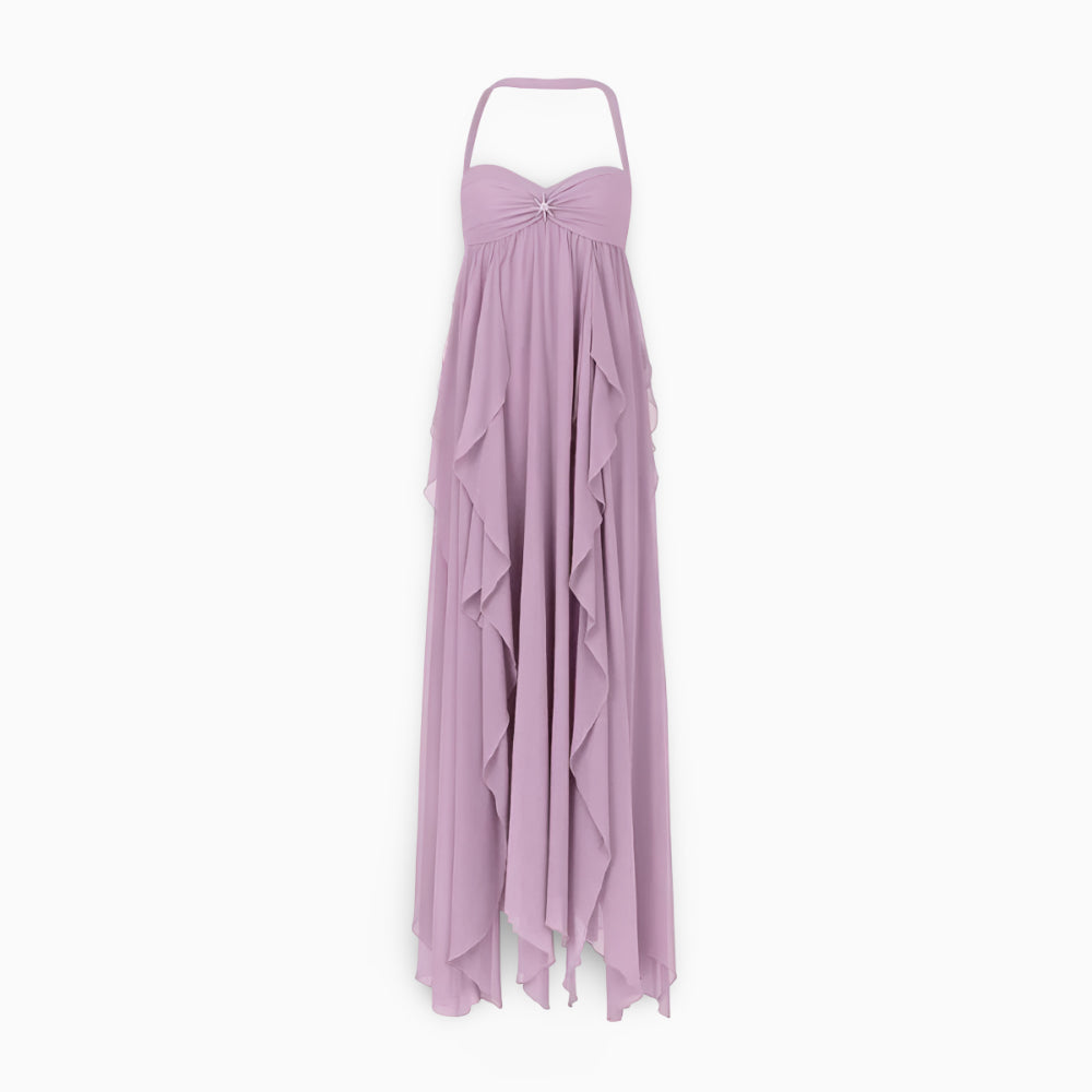 Vestido Longo Feminino Formal Plissado Tomara que Caia