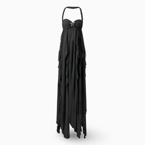 Vestido Longo Feminino Formal Plissado Tomara que Caia