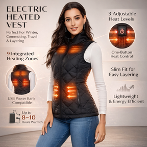 Colete Aquecido Feminino Elétrico para Inverno ao Ar Livre