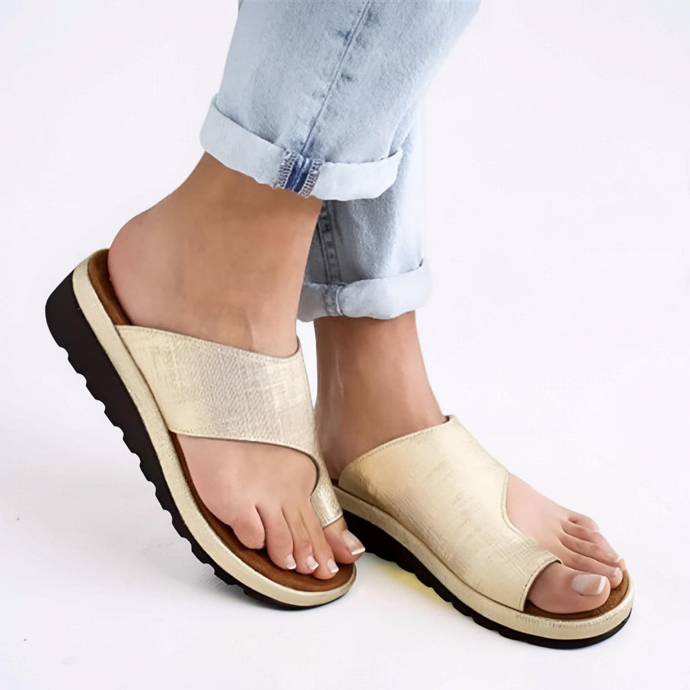 Sandálias Femininas Slide Casuais de Dedo Aberto para Caminhada