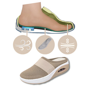 Tênis Feminino Slip-on de Caminhada com Solado Acolchoado em Mesh