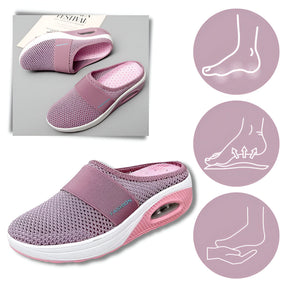 Tênis Feminino Slip-on de Caminhada com Solado Acolchoado em Mesh