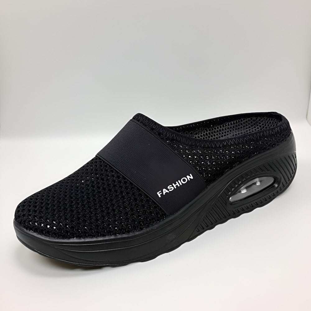 Tênis Feminino Slip-on de Caminhada com Solado Acolchoado em Mesh