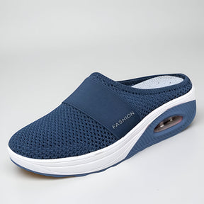 Tênis Feminino Slip-on de Caminhada com Solado Acolchoado em Mesh