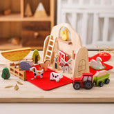 Conjunto de Fazenda de Brinquedos de Madeira para Viagem Infantil
