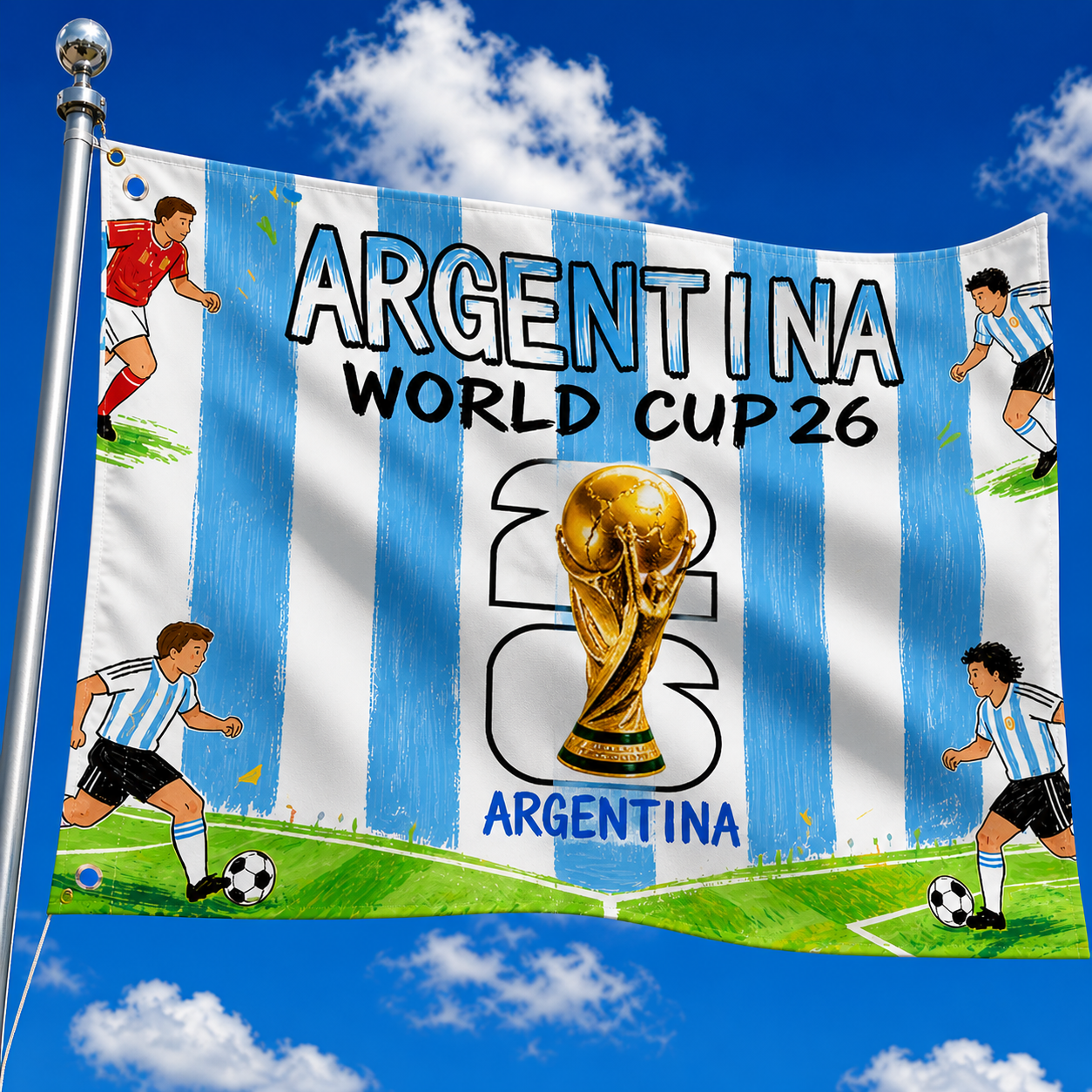 Bandeira da Argentina da Copa do Mundo para Decoração de Jardim e Uso Externo