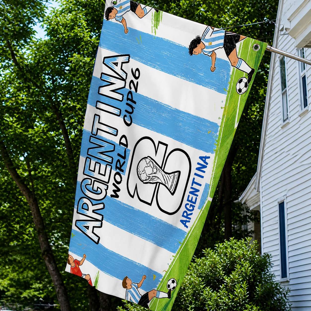 Bandeira da Argentina da Copa do Mundo para Decoração de Jardim e Uso Externo
