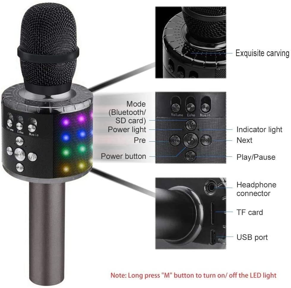 Microfone Karaokê Bluetooth