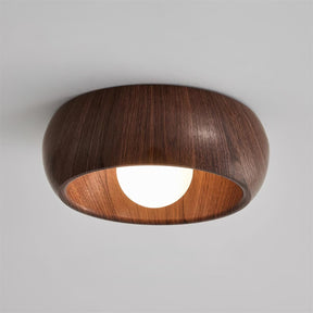 Luminária de Teto Albanora | Lustre de LED Moderno e Minimalista em Madeira