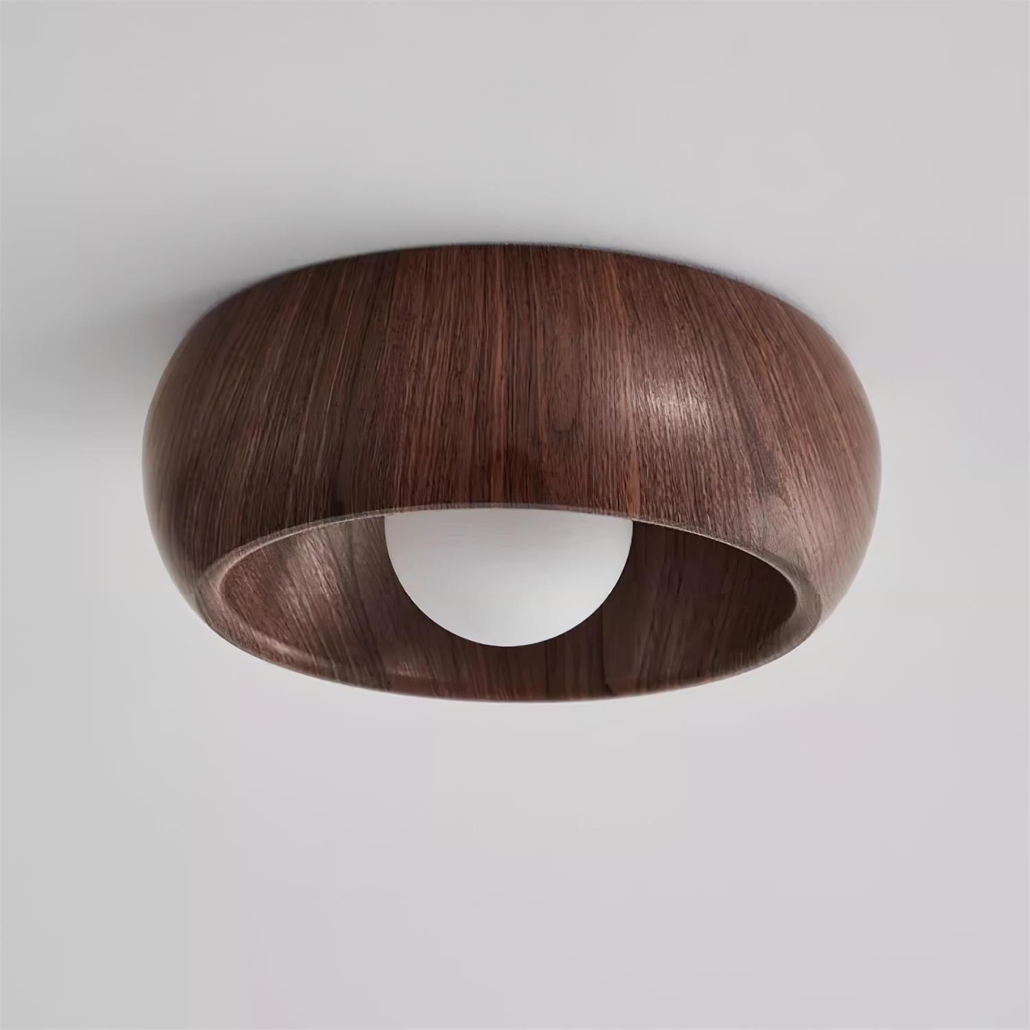 Luminária de Teto Albanora | Lustre de LED Moderno e Minimalista em Madeira