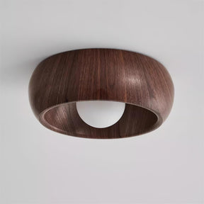 Luminária de Teto Albanora | Lustre de LED Moderno e Minimalista em Madeira