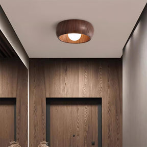 Luminária de Teto Albanora | Lustre de LED Moderno e Minimalista em Madeira