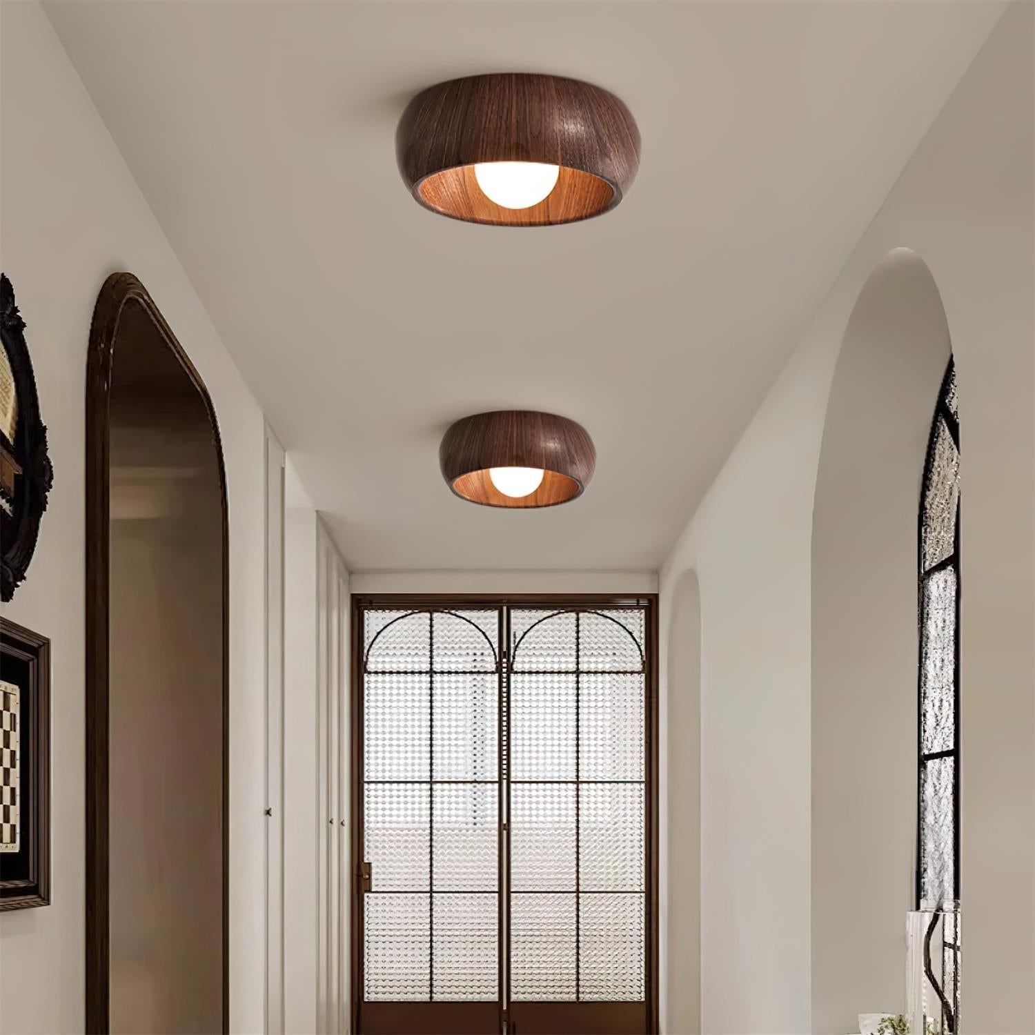 Luminária de Teto Albanora | Lustre de LED Moderno e Minimalista em Madeira