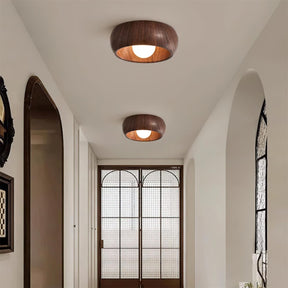 Luminária de Teto Albanora | Lustre de LED Moderno e Minimalista em Madeira