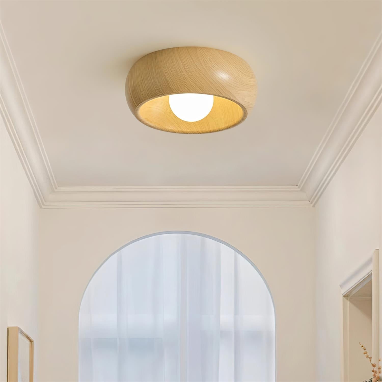 Luminária de Teto Albanora | Lustre de LED Moderno e Minimalista em Madeira