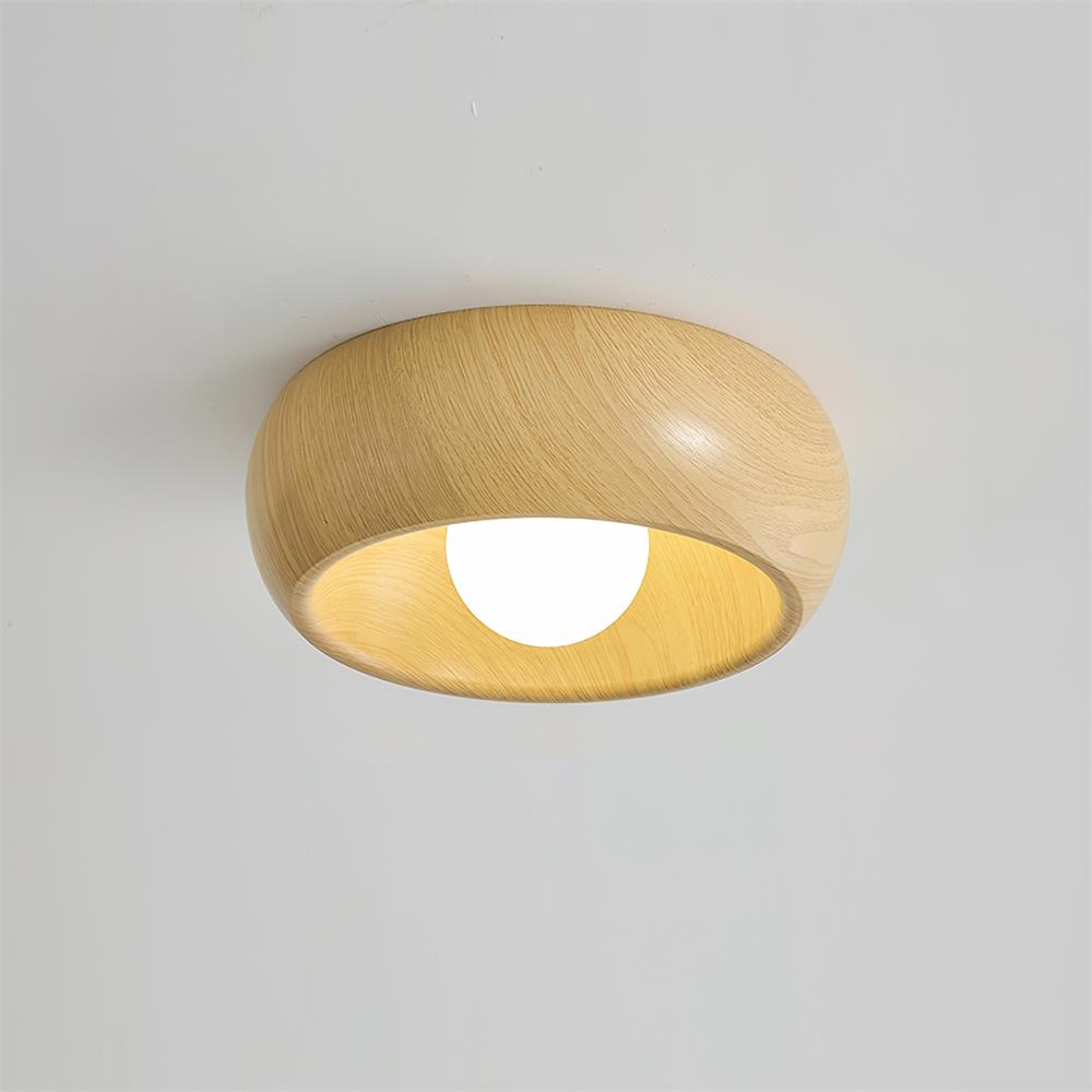Luminária de Teto Albanora | Lustre de LED Moderno e Minimalista em Madeira