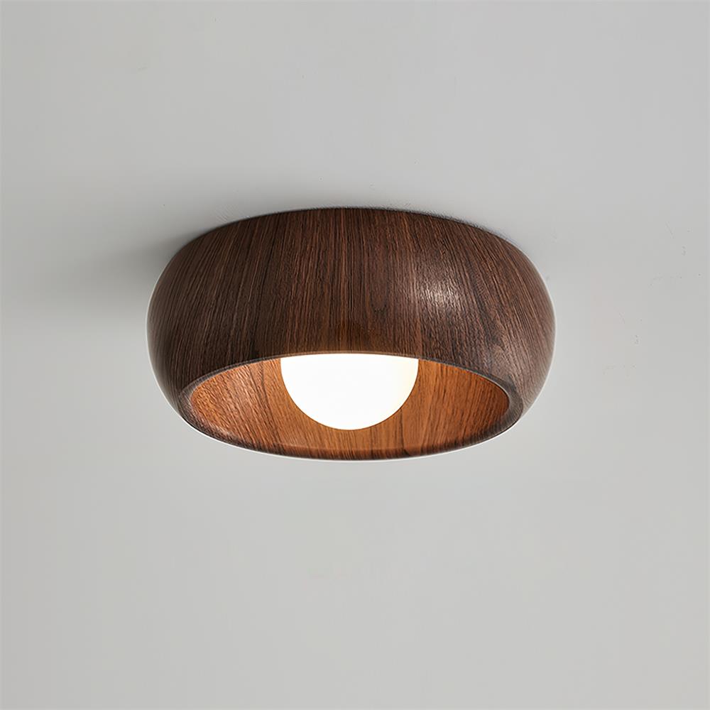 Luminária de Teto Albanora | Lustre de LED Moderno e Minimalista em Madeira