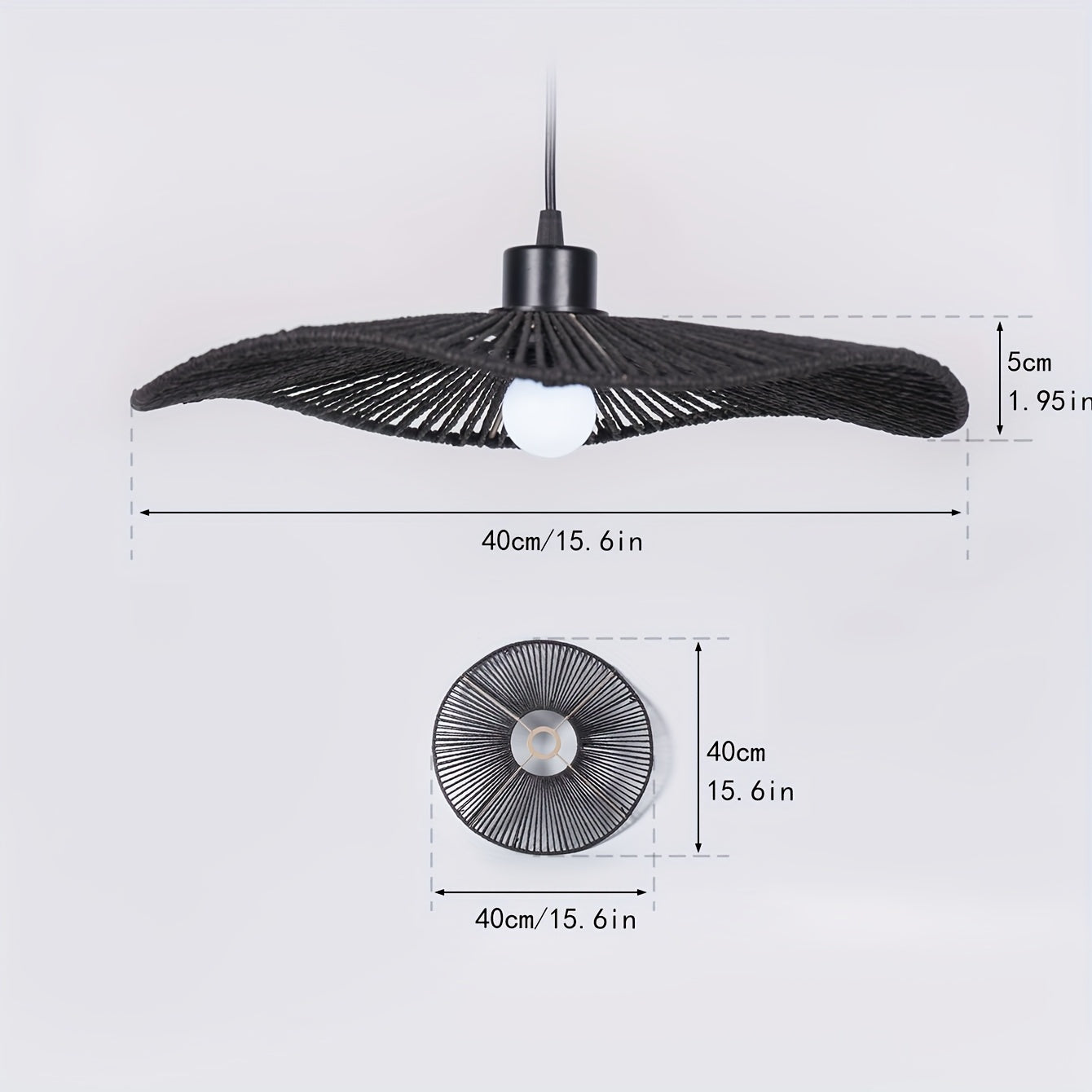 Cúpula de Luminária de Teto em Corda de Papel Trançada à Mão | Design Artístico Natural