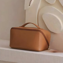 Necessaire de Viagem Organizadora de Maquiagem Estojo Cosmético de Couro Sintético de Grande Capacidade